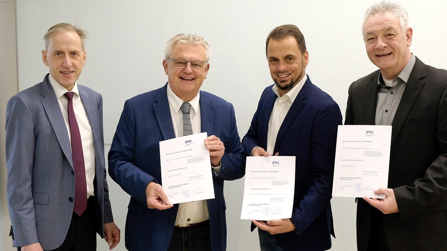 (v. l.) Hauptgeschäftsführer Dr. Axel Fuhrmann, Michael Blum, Sascha Möller und Michael Wolffgang