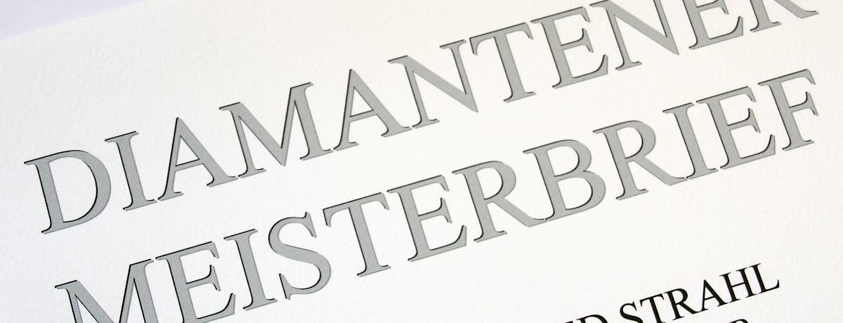 Diamanter Meisterbrief zum Meisterjubiläum