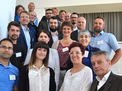 Ökoprofit-Mülheim: Teilnehmer, Initiatoren und Kooperationspartner beim offiziellen Auftakt am  14. Juni 2017 in der Stadtbibliothek Mülheim 