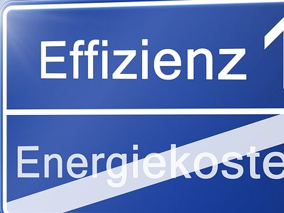 Schild Effizienz Energiekosten 7 zu 3