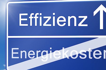 Schild Effizienz Energiekosten 7 zu 3