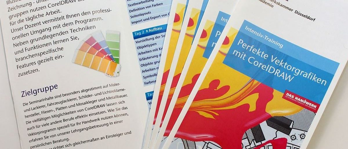 Perfekte Vektorgrafiken erstellen mit CorelDraw. Lehrgang an der Akademie der Handwerkskammer Düsseldorf.