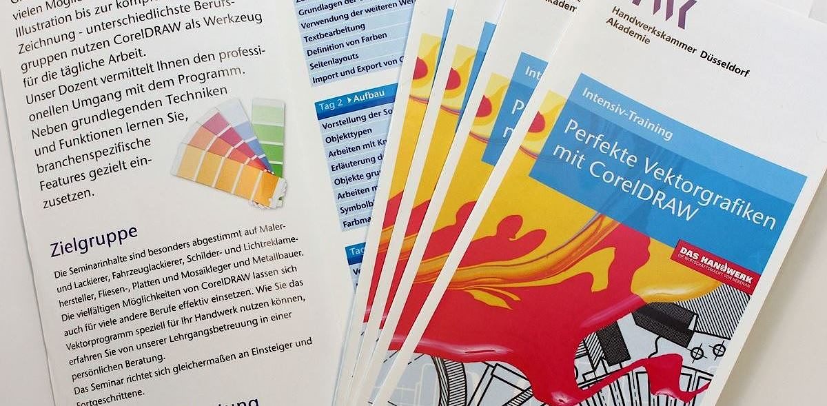Perfekte Vektorgrafiken erstellen mit CorelDraw. Lehrgang an der Akademie der Handwerkskammer Düsseldorf.