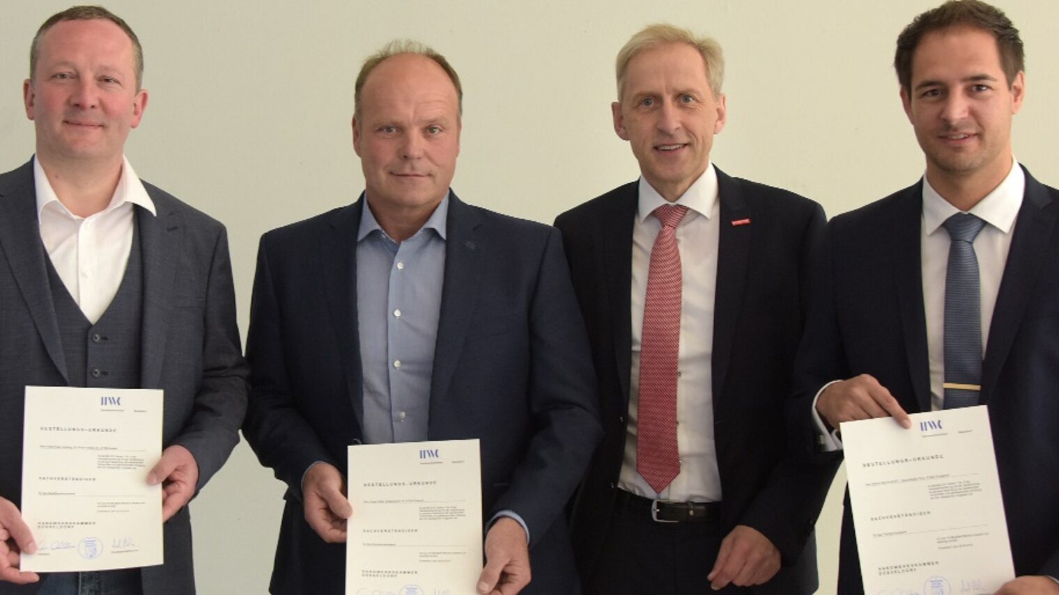 (v. l.): Franz-Peter Lohberg, Jürgen Klatt, HGF Dr. Axel Fuhrmann und Rainer Mucha M.S.C.