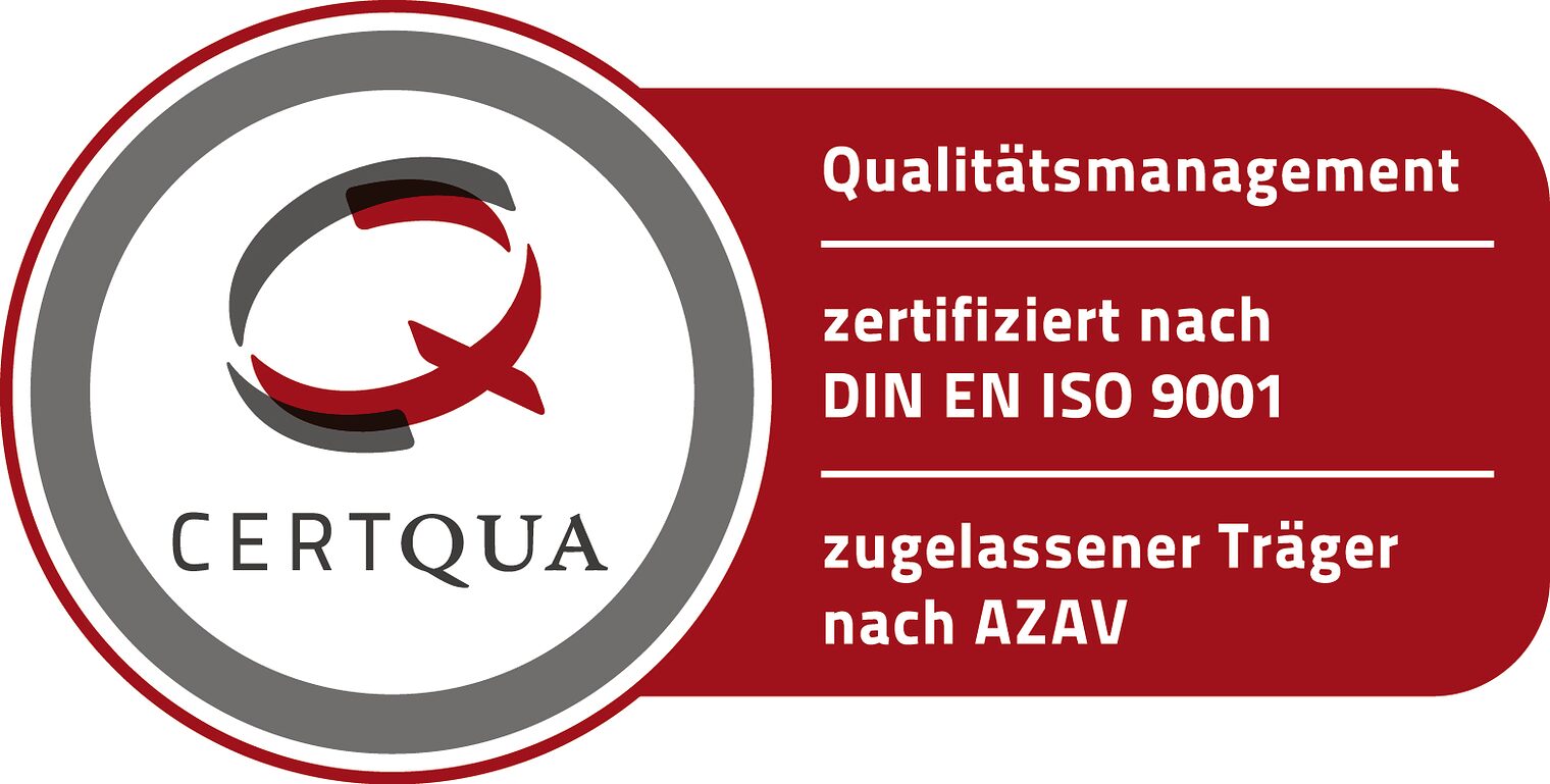 Die Akademie ist nach DIN EN ISO 9001 und AZAV zertifiziert.