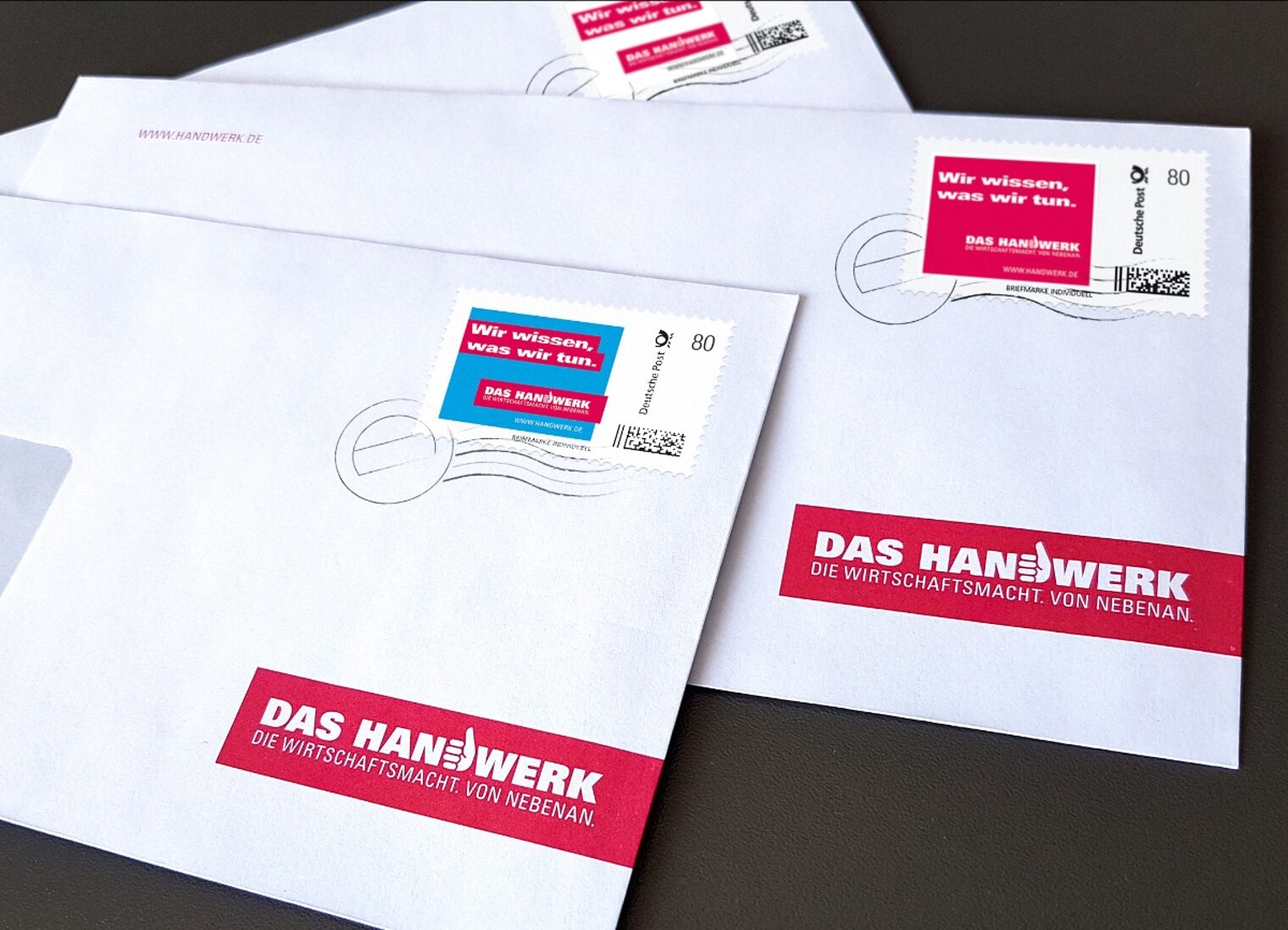 Handwerksbriefmarke auf Brief