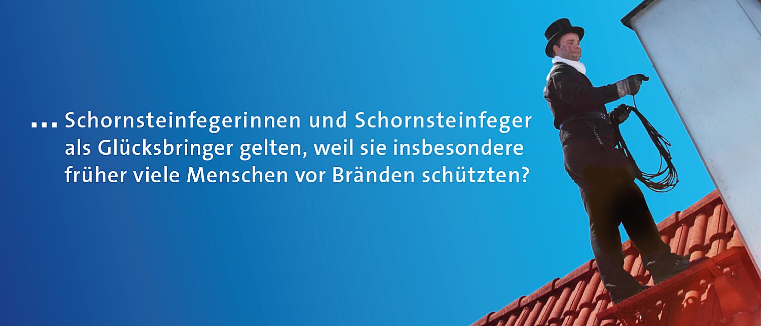 Schornsteinfeger auf Dach