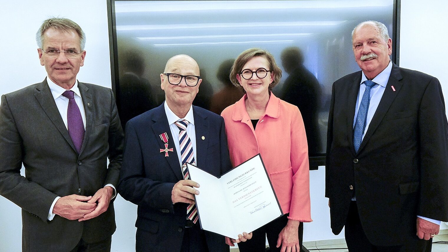 (v. l.): Präsident Ehlert, Vizepräsident Reidenbach, Heike Höltken, 1. stv. Landrätin Kreis Viersen, Vizepräsident Peters