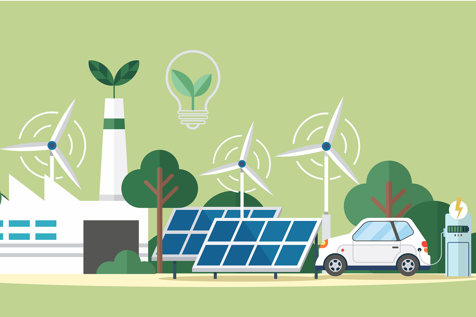 Sonnenkollektor und Batterien mit Sonne. Aufladen von Elektroautos über ein netzunabhängiges System mit erneuerbarem, intelligentem Strom
