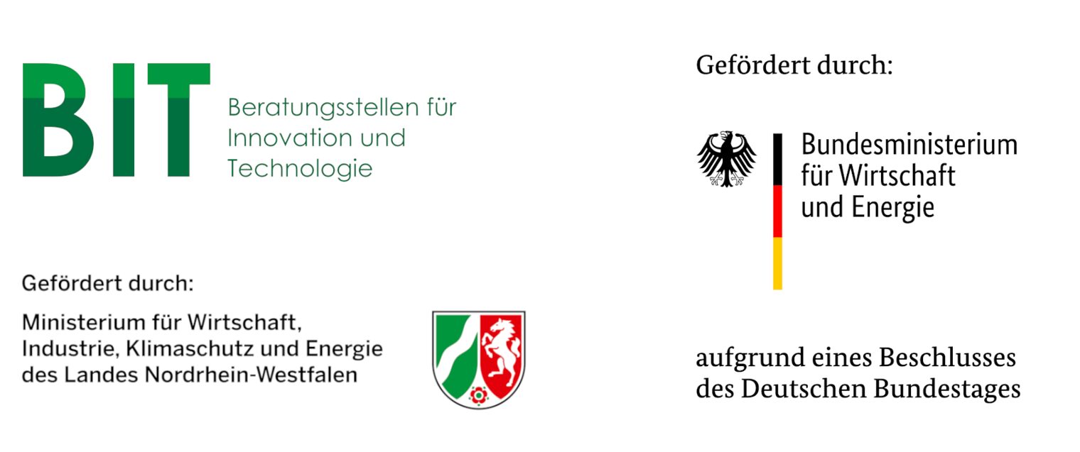 Logo der BIT-Beratungsstellen und des Bundeswirtschaftsministeriums